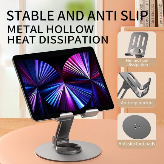 Foldable Adjustable Metal Phone Stand for Desk