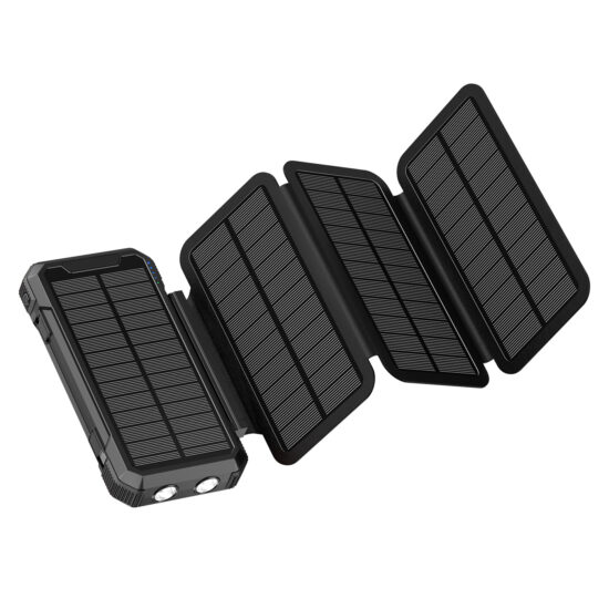 Foldable 20000mAh Solar Wireless Charger for Outdoor Use