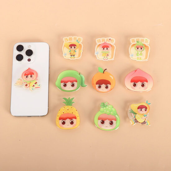 Fruit Acrylic Pop Grip Stand with Transparent Resin