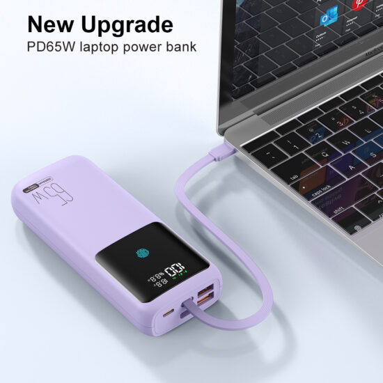Hand Crank Solar Power Bank with Built-in Charging Cables for Emergency Use