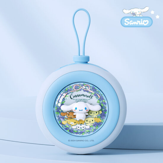 "Hello Kitty round 20000mAh power bank with dual built-in cables and fast charging"