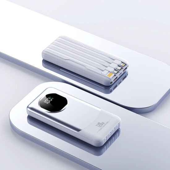 120W Power Bank with LED Display and Built-in Cables