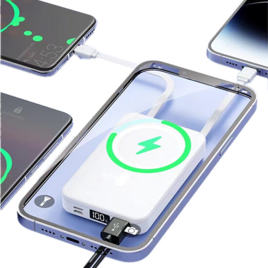 20000mAh Magnetic Wireless Power Bank with PD Charging and Stand

