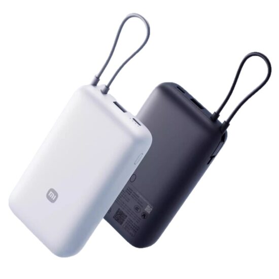 Mi-Style 20000mAh Power Bank with Built-in Cable and 22.5W Dual-Way Fast Charging