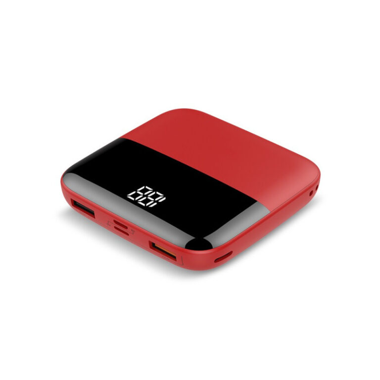 "Mini 20000mAh power bank with LED display, airline approved and real fast charging"