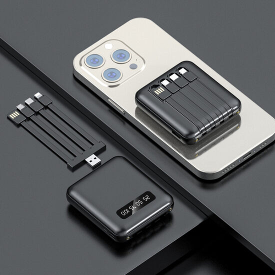 "Mini 20000mAh fast charging power bank with customizable logo for gifting"

