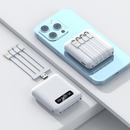 "Mini 20000mAh fast charging power bank with customizable logo for gifting"

