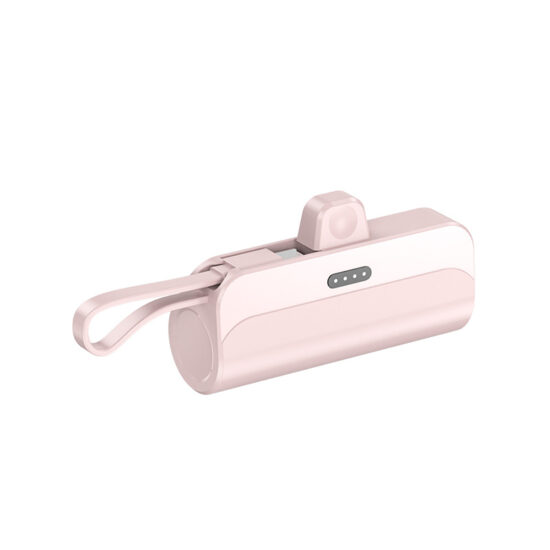 Mini 5000mAh Capsule Power Bank with Built-in Charging Cable

