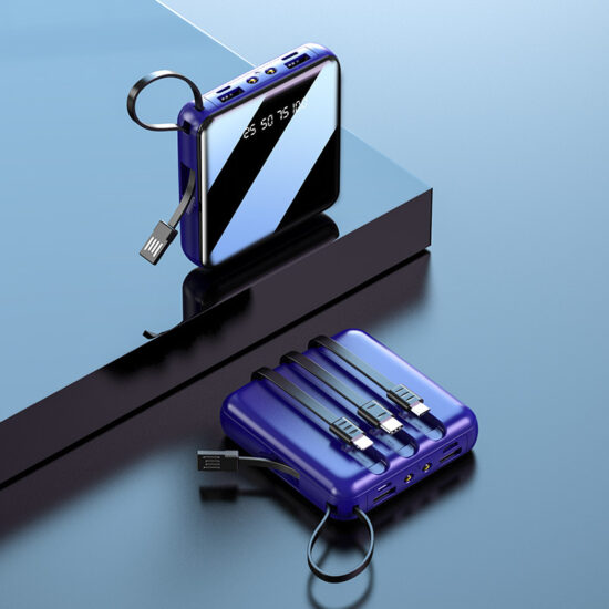 "Mini fast charging lanyard power bank with built-in cable 10000mAh 20000mAh"