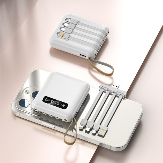 "Mini fast charging lanyard power bank with built-in cable 10000mAh 20000mAh"