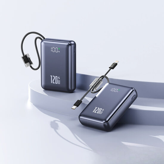 20000mAh Portable Power Bank with Built-in Cable and Fast Charging, Airline Approved