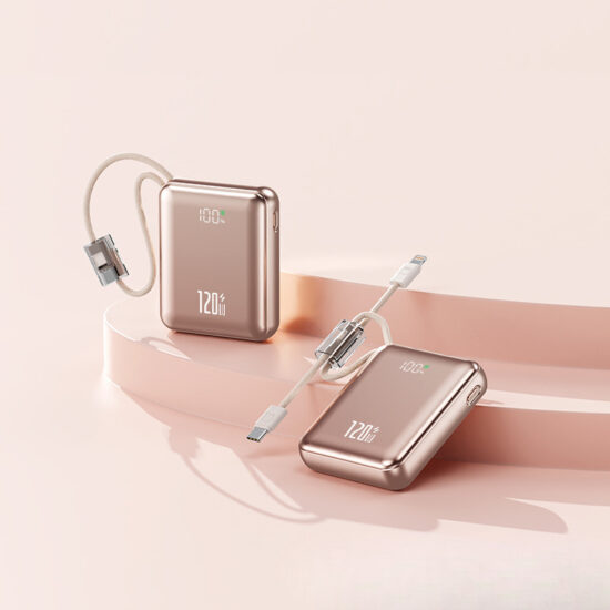 20000mAh Portable Power Bank with Built-in Cable and Fast Charging, Airline Approved