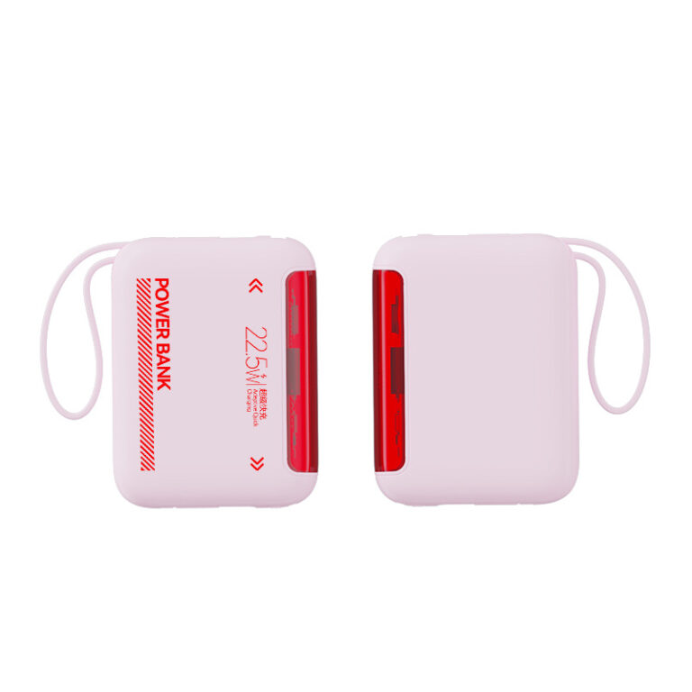 New 20000mAh fast charging power bank with built-in cable and custom logo