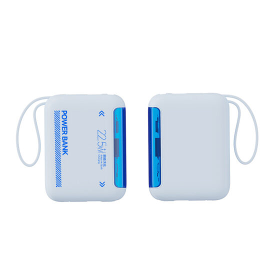New 20000mAh fast charging power bank with built-in cable and custom logo