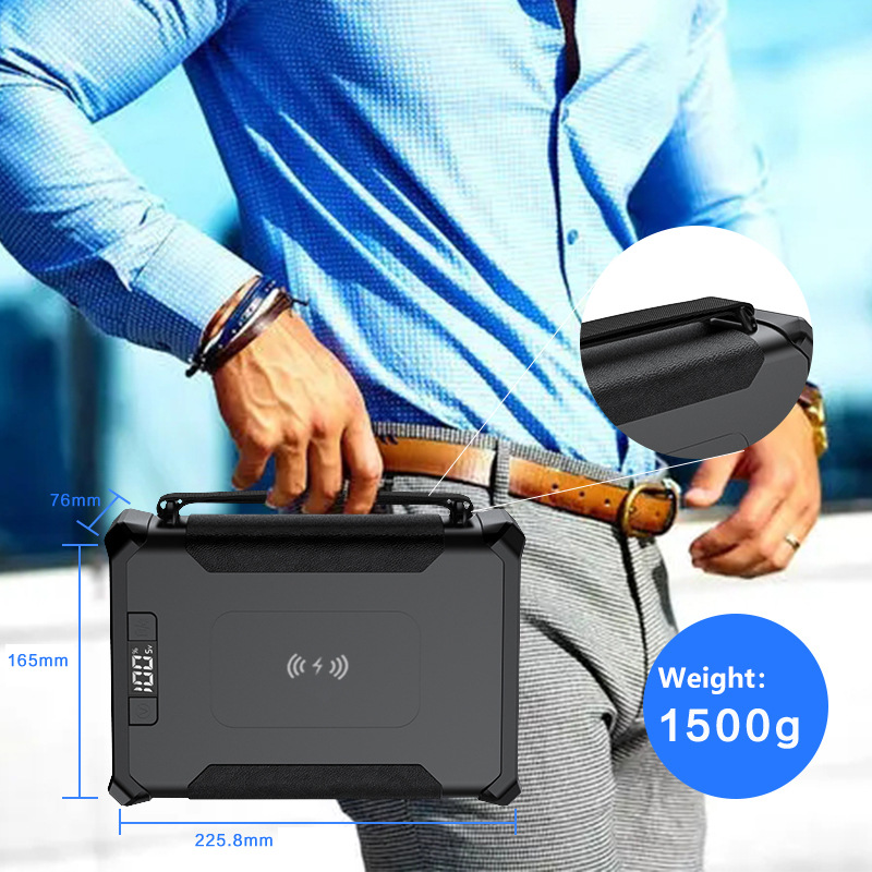96000mAh outdoor power station with 12V/24V respirator support and wireless charging