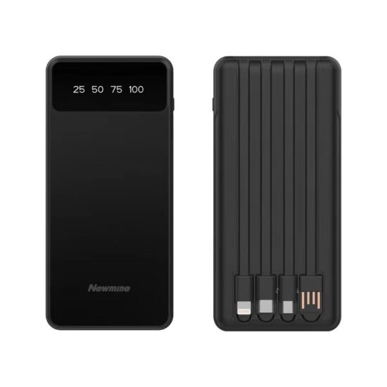 Newmine F133 10000mAh power bank with custom logo, dual output and wholesale use
