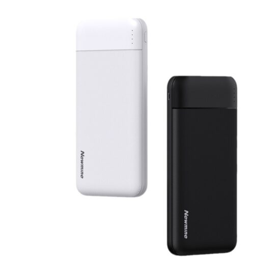 Newmine F133 10000mAh power bank with custom logo, dual output and wholesale use