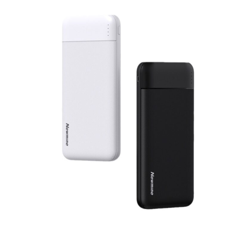 Newmine F133 10000mAh power bank with custom logo, dual output and wholesale use