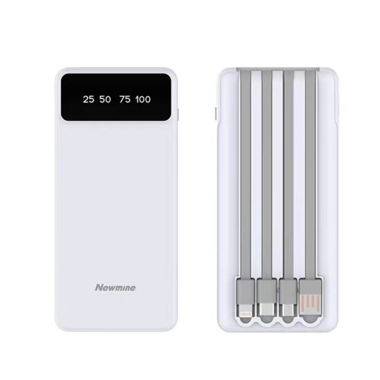 Newmine F133 10000mAh power bank with custom logo, dual output and wholesale use