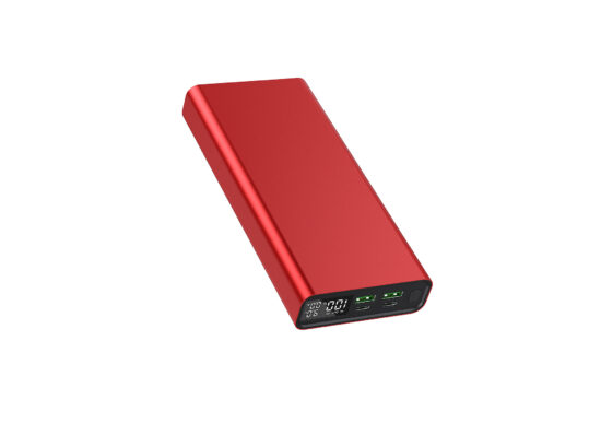 PD 100W fast charging 30000mAh laptop power bank in black and navy blue