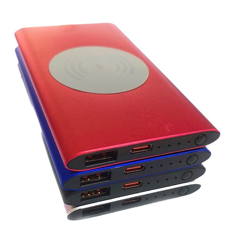 Compact metal 10000mAh power bank with PD 22.5W fast wired and 15W wireless charging