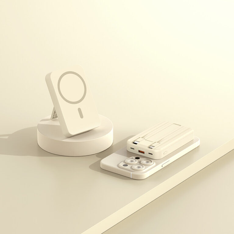 22.5W PD Magnetic Wireless Power Bank with Built-in Cable and Kickstand