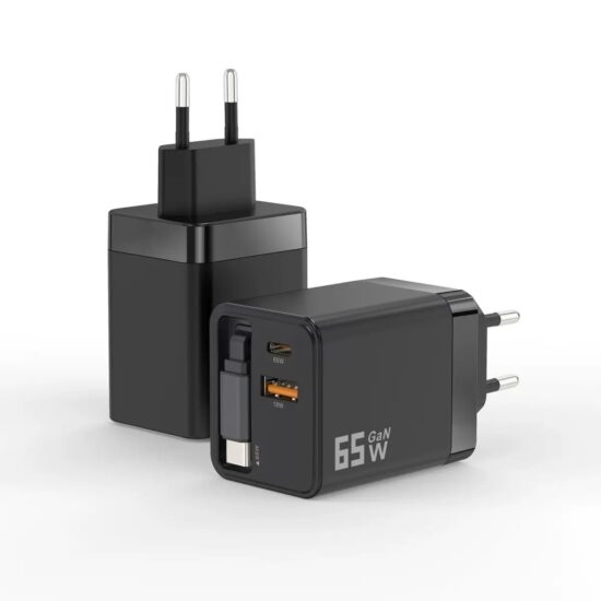 PD 45W Retractable Cable Fast Charger for Samsung and iPhone