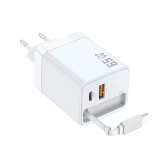 PD 45W Retractable Cable Fast Charger for Samsung and iPhone