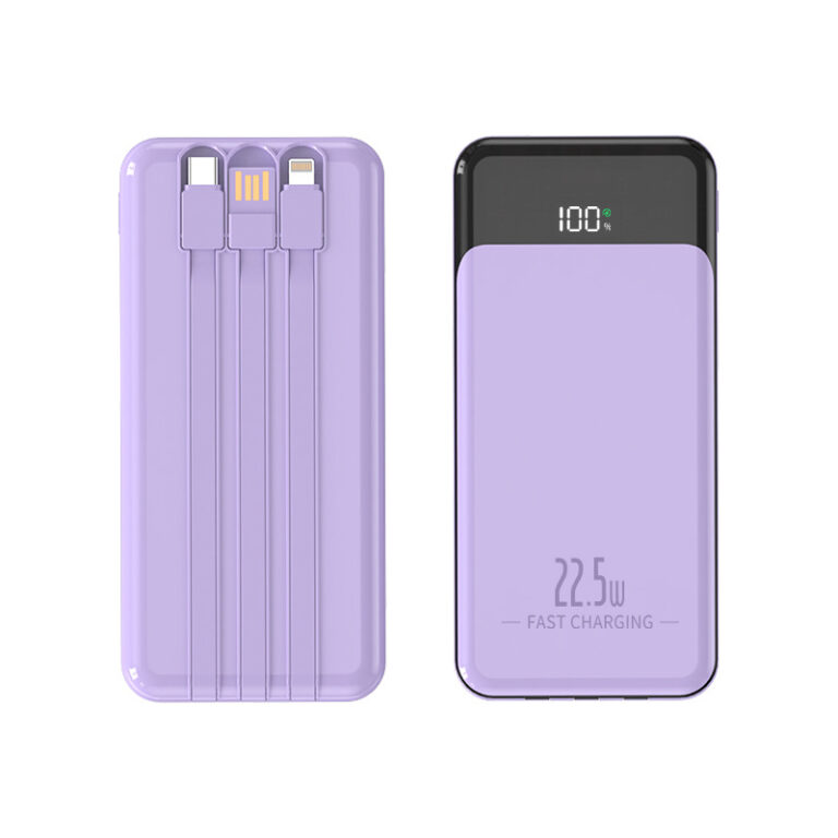 Business Fast Charging Power Bank with Built-in Cables and Custom Logo