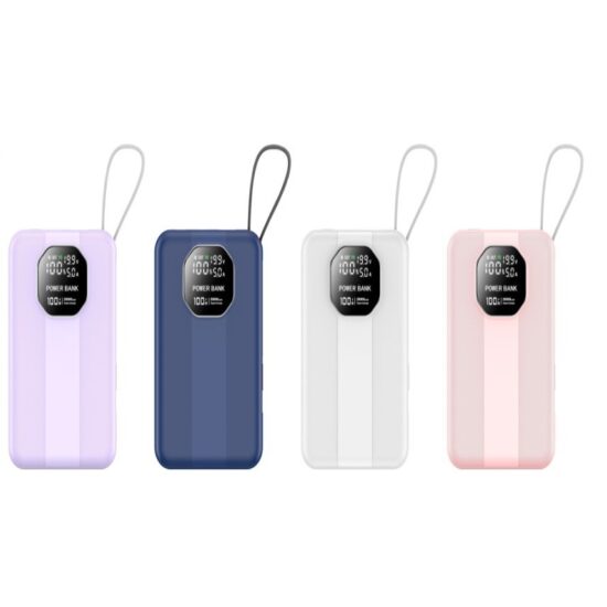 50000mAh private model power bank with 100W fast charge and retractable cable

