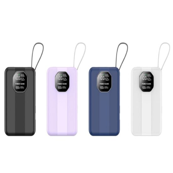 50000mAh private model power bank with 100W fast charge and retractable cable

