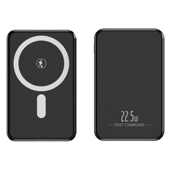 Slim aluminum magnetic wireless power bank 10000mAh with fast charging and custom logo