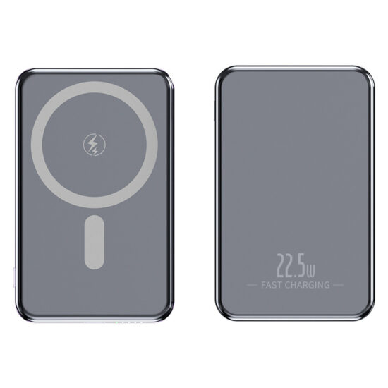 Slim aluminum magnetic wireless power bank 10000mAh with fast charging and custom logo