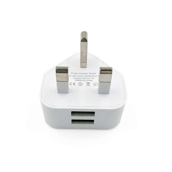 UK Plug Dual USB Wall Charger 5V 2A for Smartphones