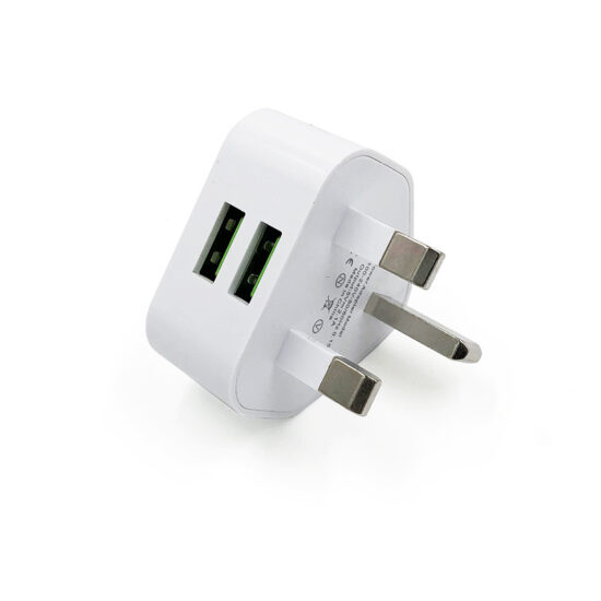 UK Plug Dual USB Wall Charger 5V 2A for Smartphones
