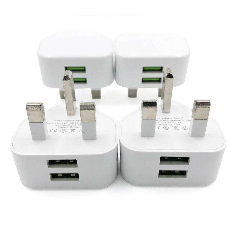 UK Plug Dual USB Wall Charger 5V 2A for Smartphones