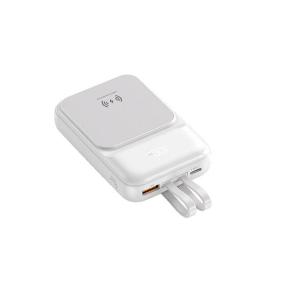 Slim 10000mAh power bank with fast dual output, portable and travel-friendly