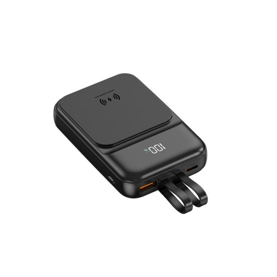 Slim 10000mAh power bank with fast dual output, portable and travel-friendly