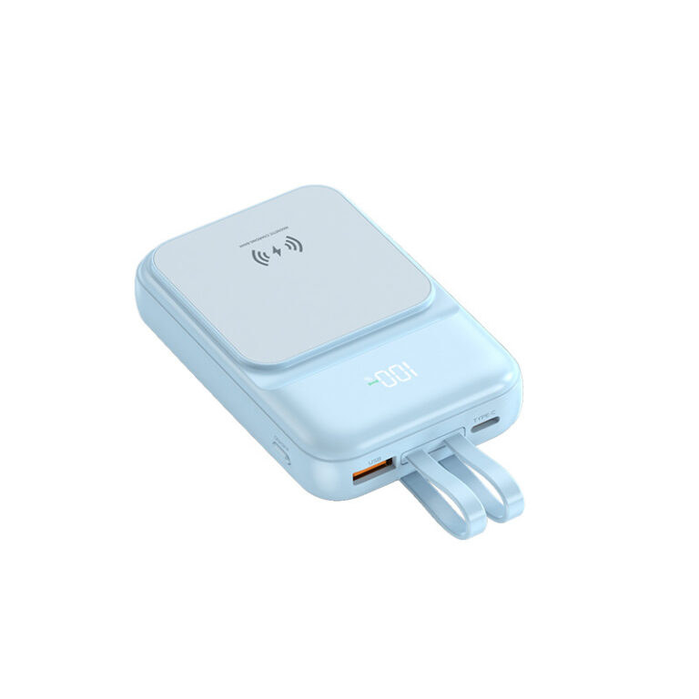 Slim 10000mAh power bank with fast dual output, portable and travel-friendly