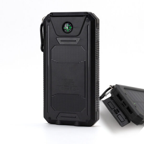 Waterproof 20000mAh Solar Power Bank with Compass for Outdoor Camping