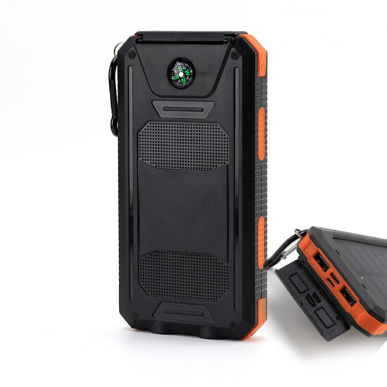 Waterproof 20000mAh Solar Power Bank with Compass for Outdoor Camping