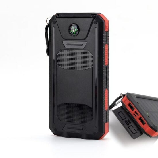 Waterproof 20000mAh Solar Power Bank with Compass for Outdoor Camping