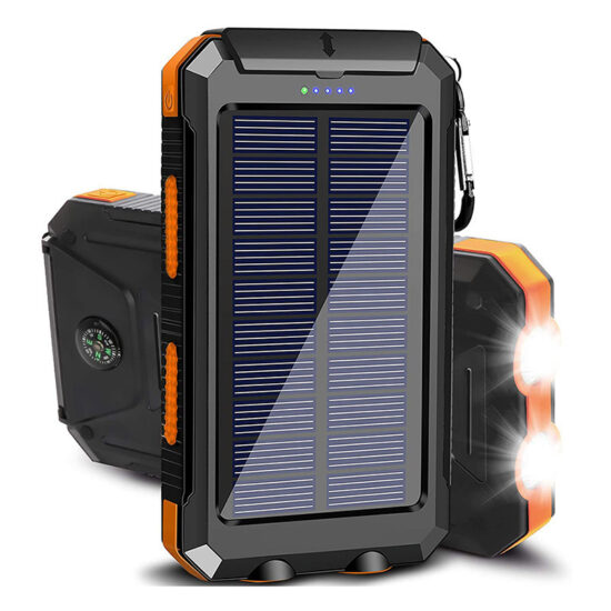 Waterproof 20000mAh Solar Power Bank with Camping Light