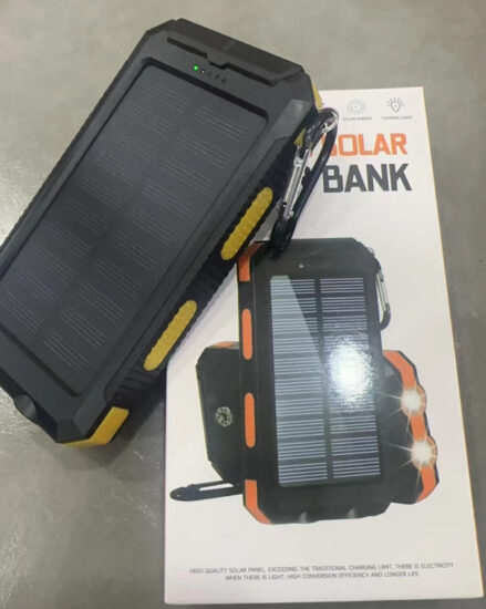 Waterproof 20000mAh Solar Power Bank with Camping Light
