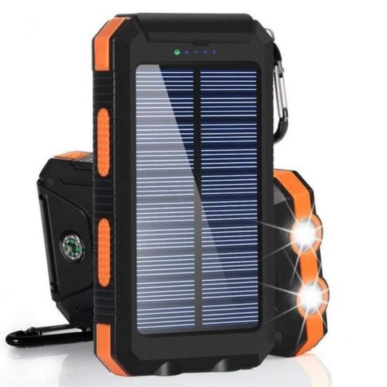 Waterproof 20000mAh Solar Power Bank with Camping Light